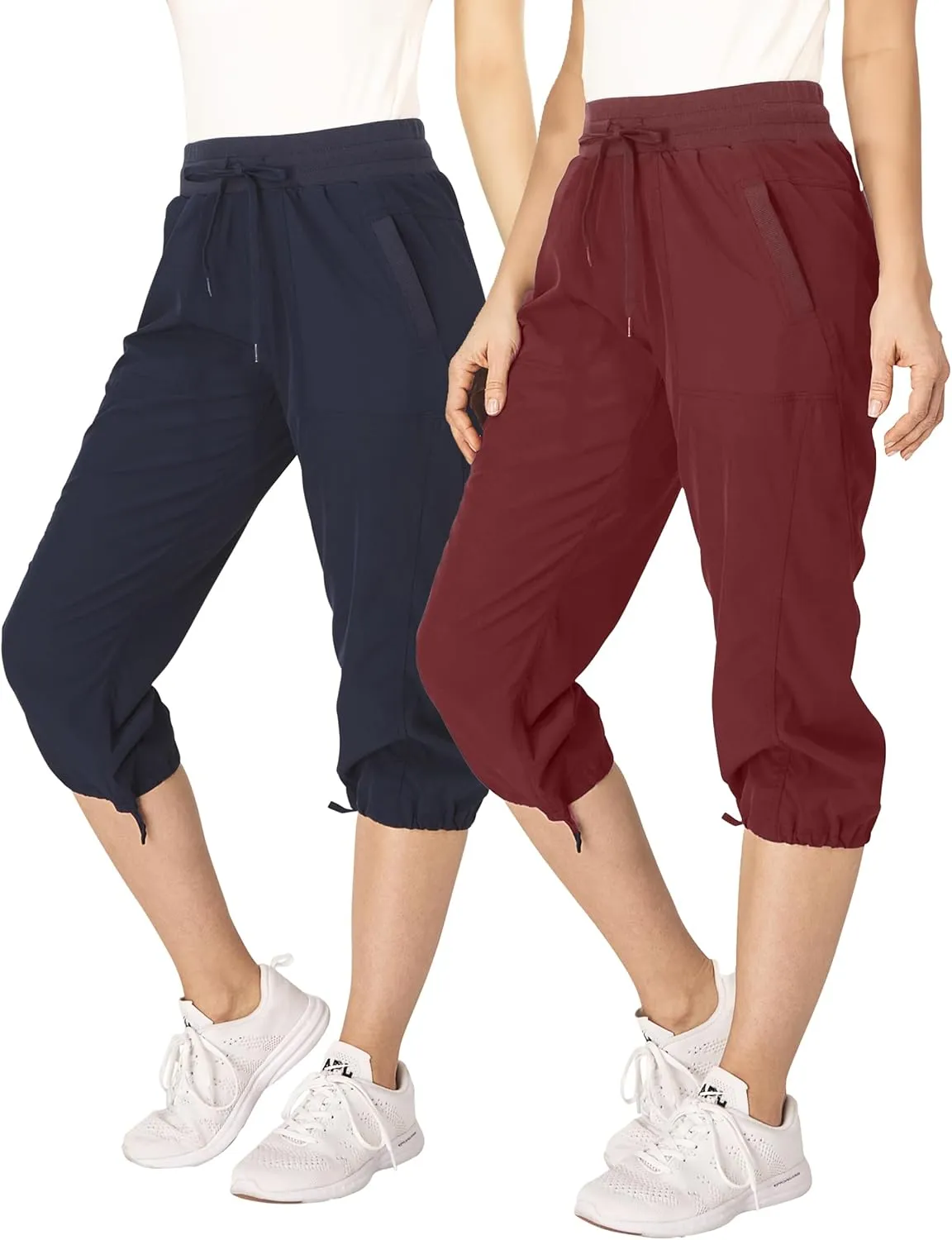 Ultra Performance Capri Pants for Women 2 Pack Womens Capris Hiking Capri Pants Summer Clothes for Women (Avail in Plus Size)