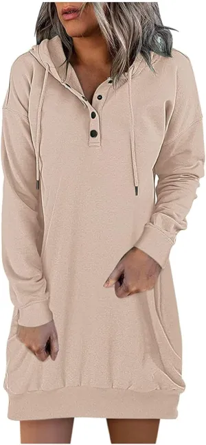 UOQAPRE Womens Pullover Hoodies Dresses Sweater for Women 2022 Sweatshirt Long Sleeve Shirts with Kangaroo Pockets S-5XL