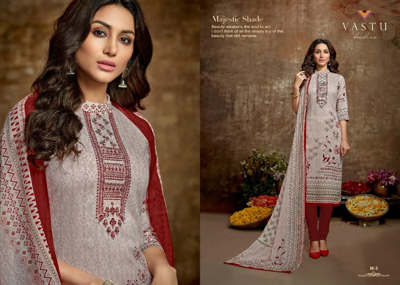 Vastu Tex Malhar Cotton Satin Printed Dress Material
