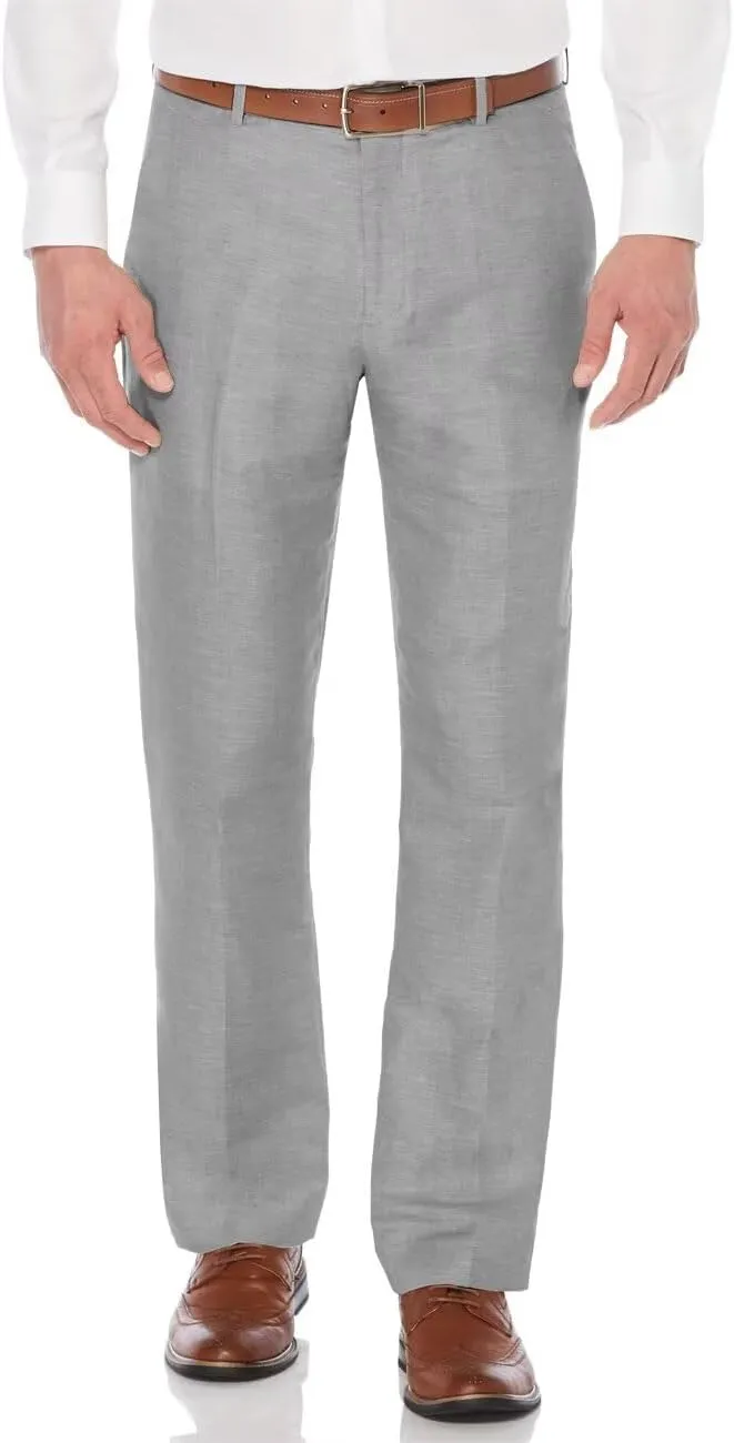 Wangyue Mens Linen Pants Slim Fit Casual Linen Beach Summer Pants for Wedding Casual Lightweight Linen Trousers