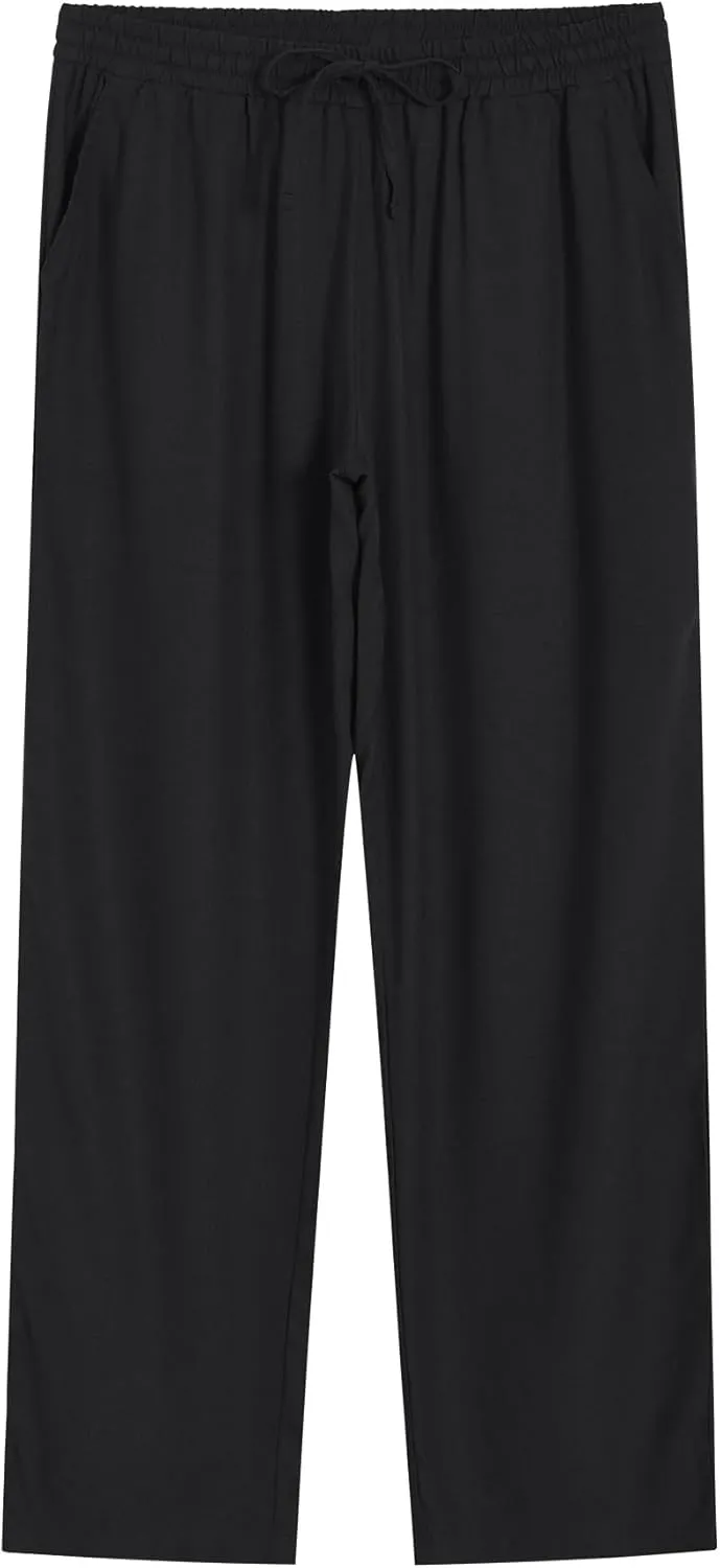 Weintee Women's Tall Linen Pants Long 34 Inch Inseam Wide Leg