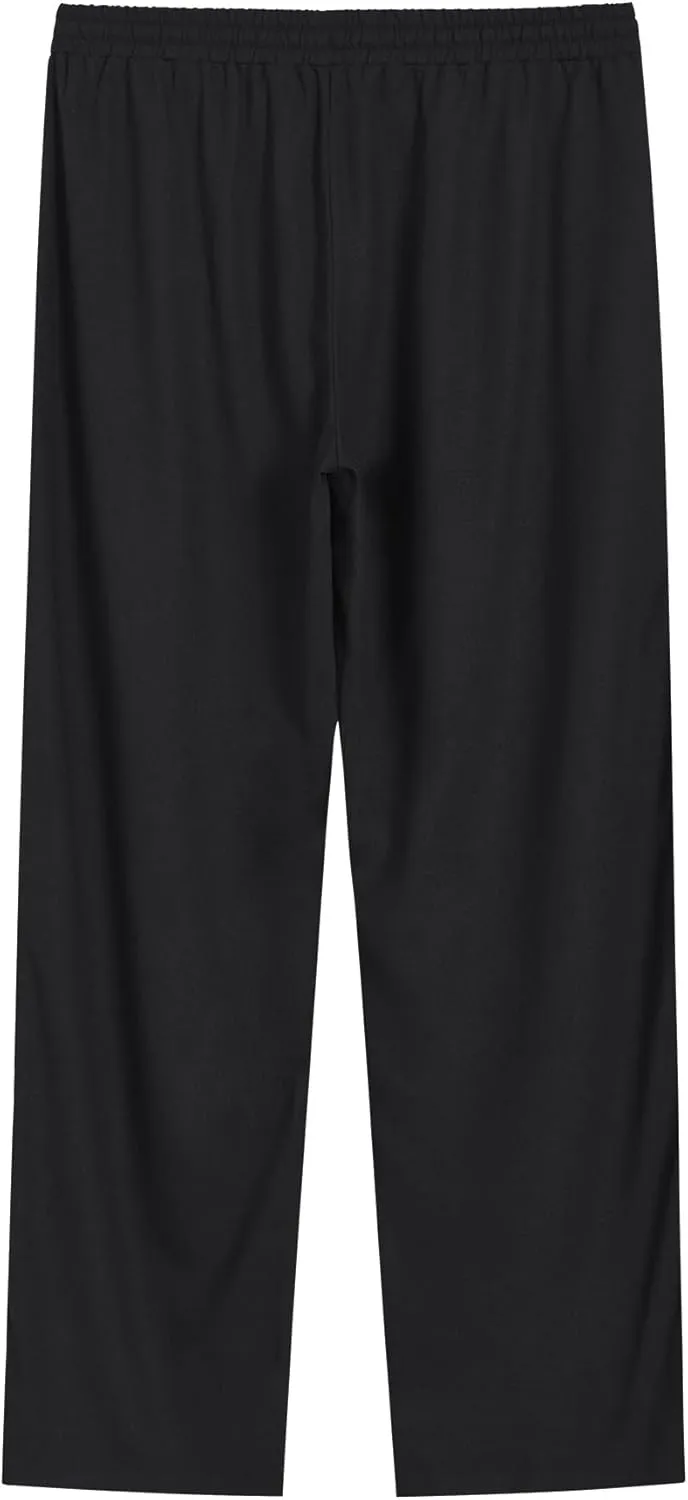 Weintee Women's Tall Linen Pants Long 34 Inch Inseam Wide Leg