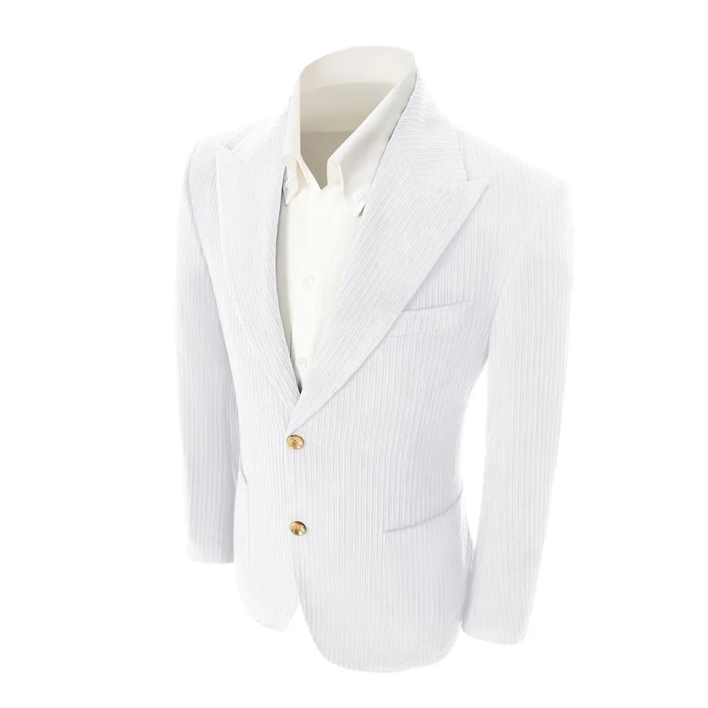 Winter Corduroy Peak Lapel 2 Pieces Men's Suits Jacket Pants 2786