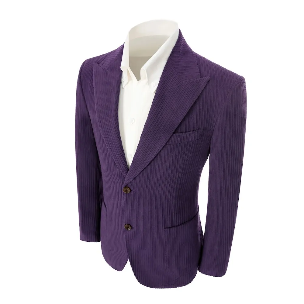 Winter Corduroy Peak Lapel 2 Pieces Men's Suits Jacket Pants 2786