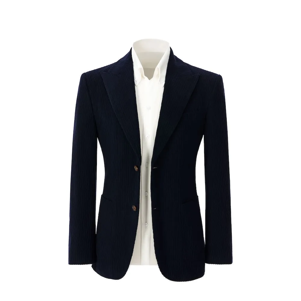 Winter Corduroy Peak Lapel 2 Pieces Men's Suits Jacket Pants 2786
