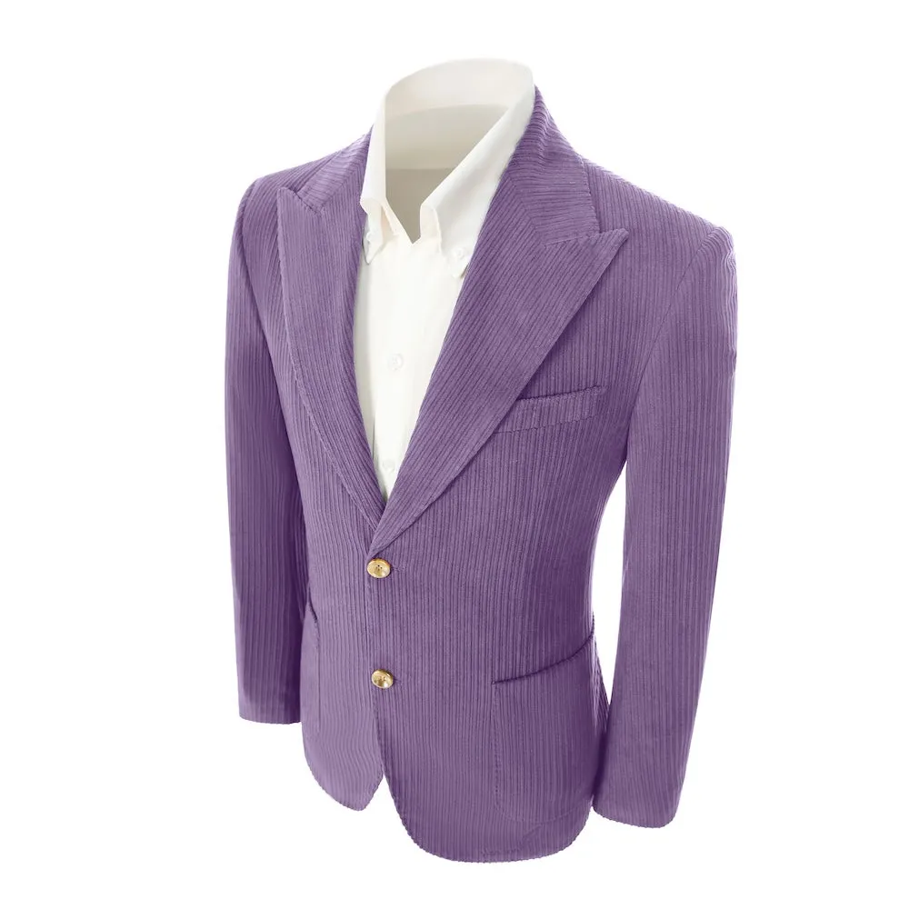 Winter Corduroy Peak Lapel 2 Pieces Men's Suits Jacket Pants 2786