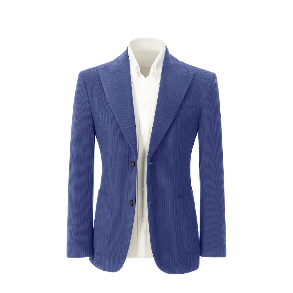 Winter Corduroy Peak Lapel 2 Pieces Men's Suits Jacket Pants 2786