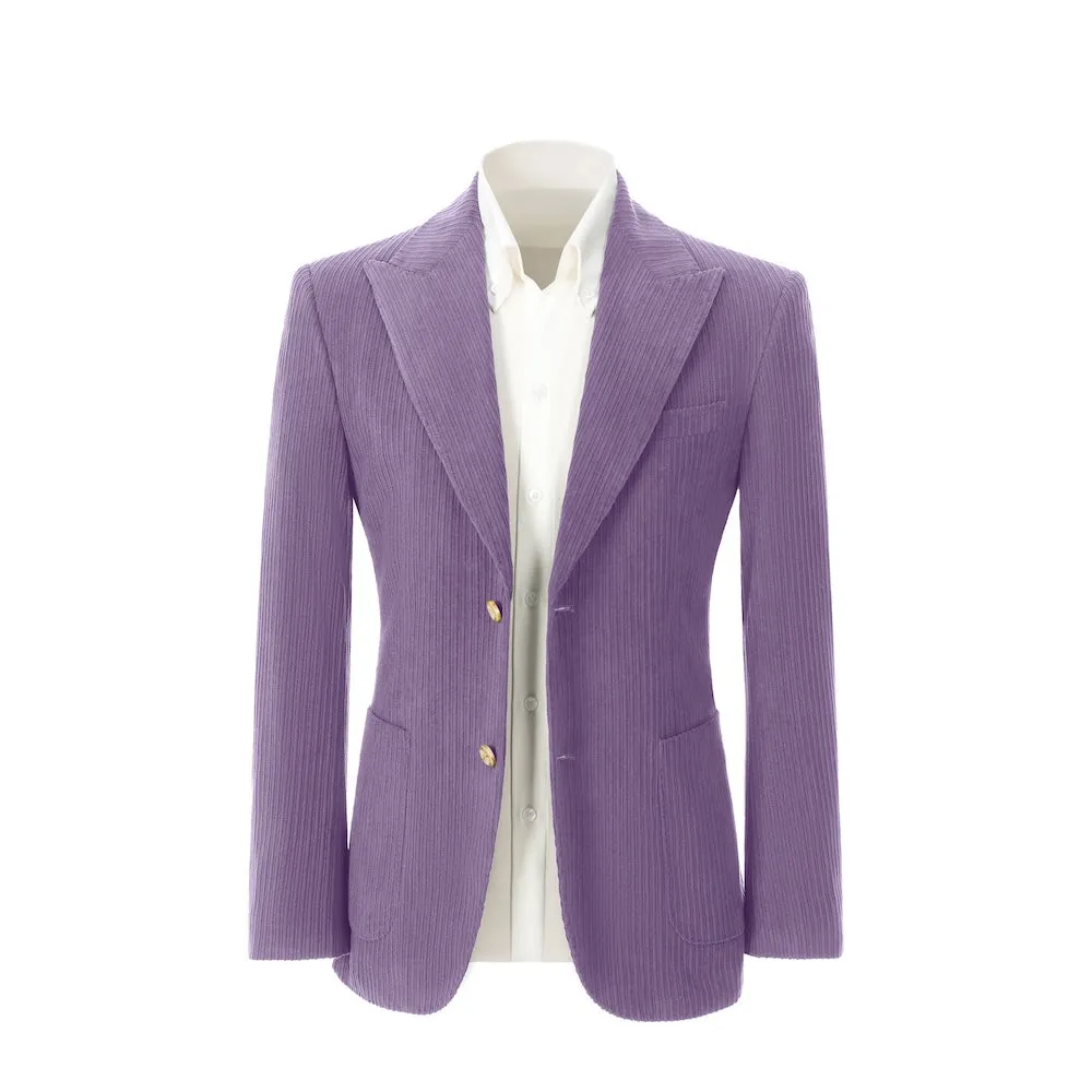 Winter Corduroy Peak Lapel 2 Pieces Men's Suits Jacket Pants 2786
