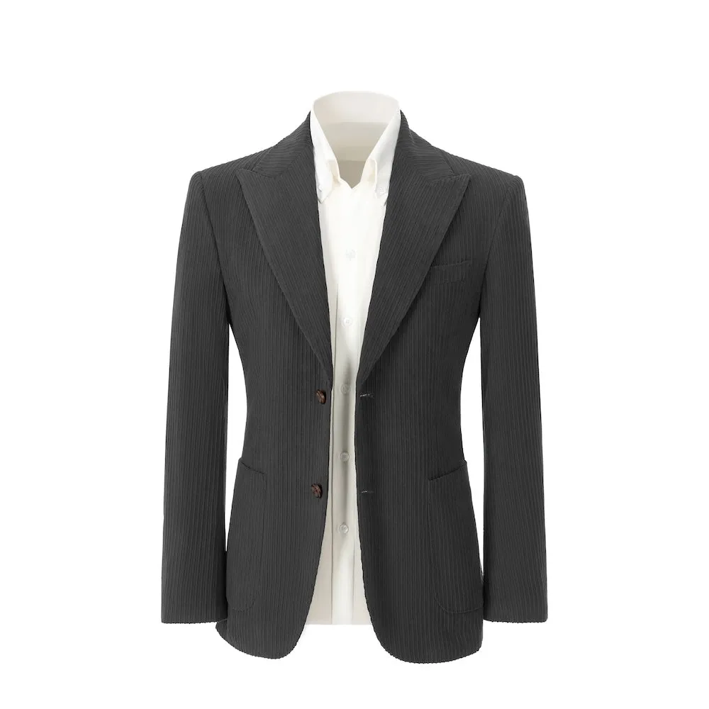 Winter Corduroy Peak Lapel 2 Pieces Men's Suits Jacket Pants 2786