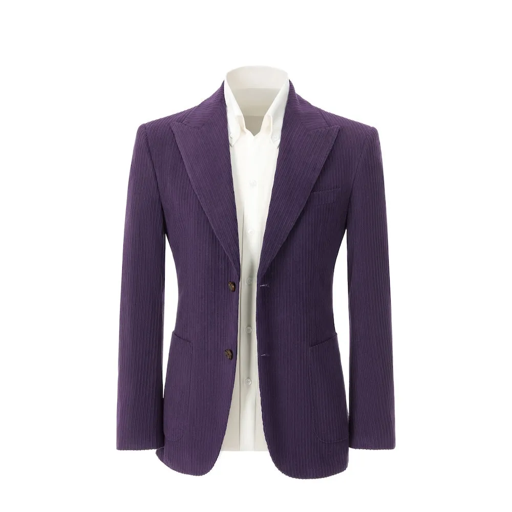 Winter Corduroy Peak Lapel 2 Pieces Men's Suits Jacket Pants 2786