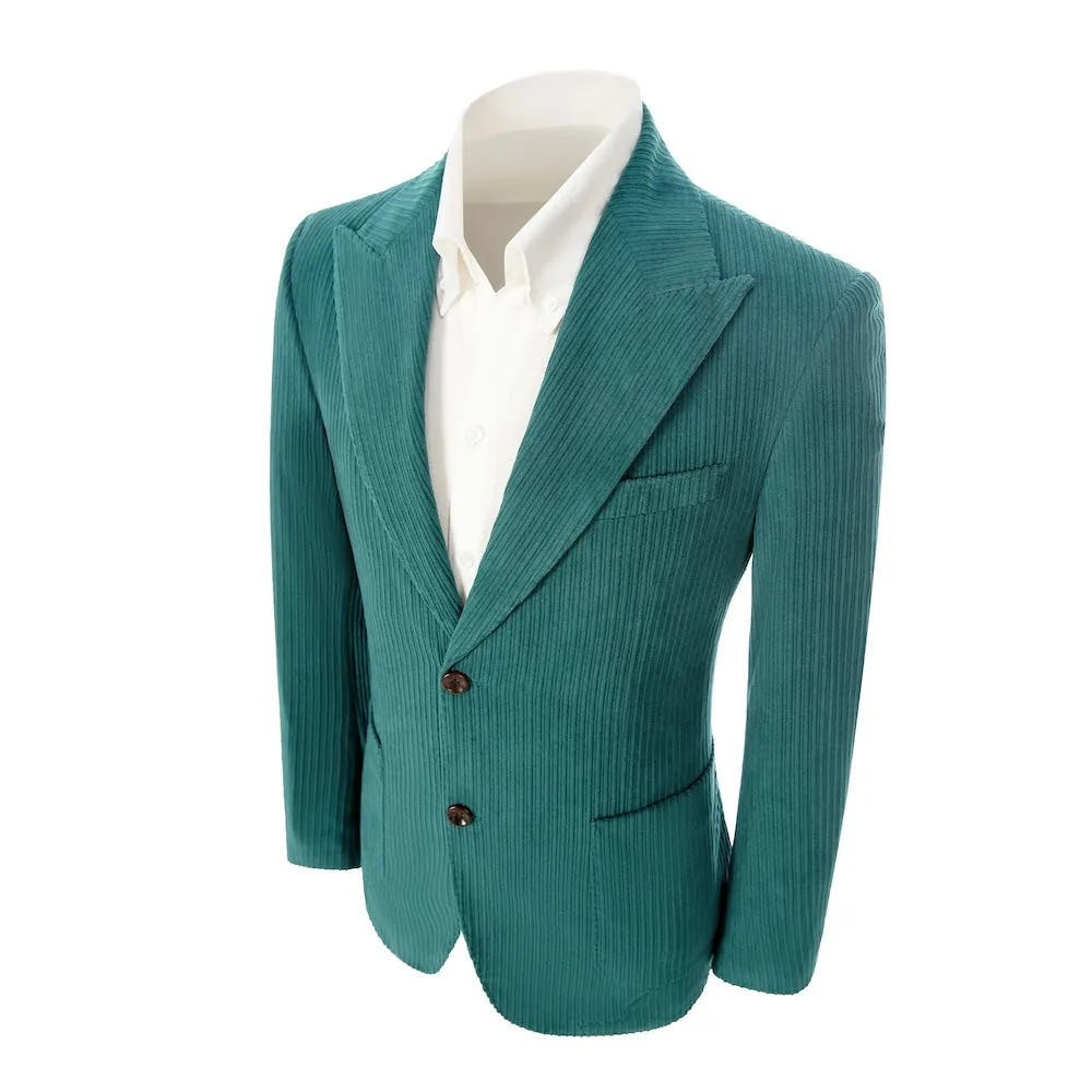 Winter Corduroy Peak Lapel 2 Pieces Men's Suits Jacket Pants 2786