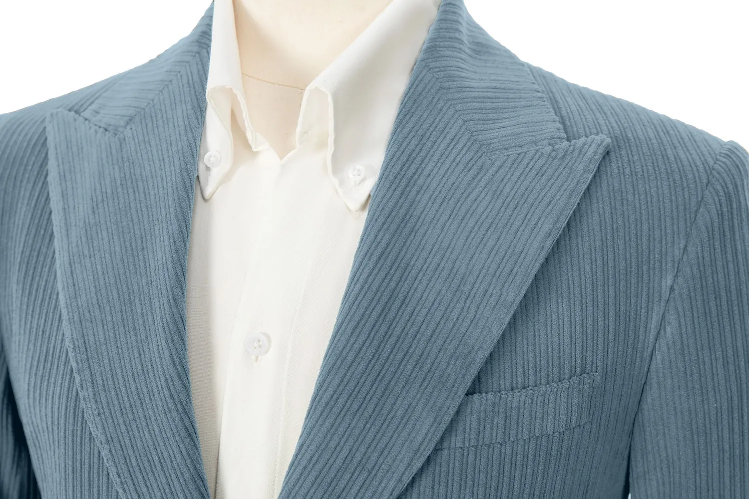 Winter Corduroy Peak Lapel 2 Pieces Men's Suits Jacket Pants 2786
