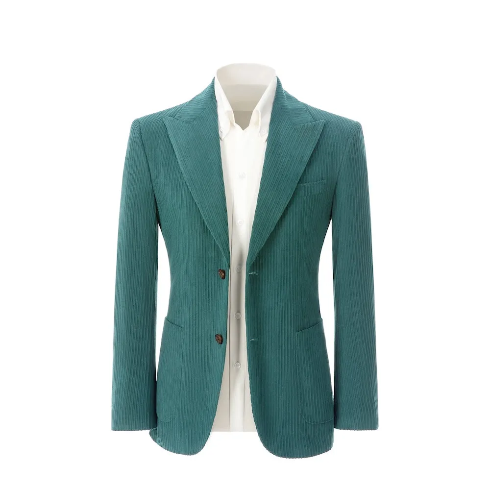 Winter Corduroy Peak Lapel 2 Pieces Men's Suits Jacket Pants 2786