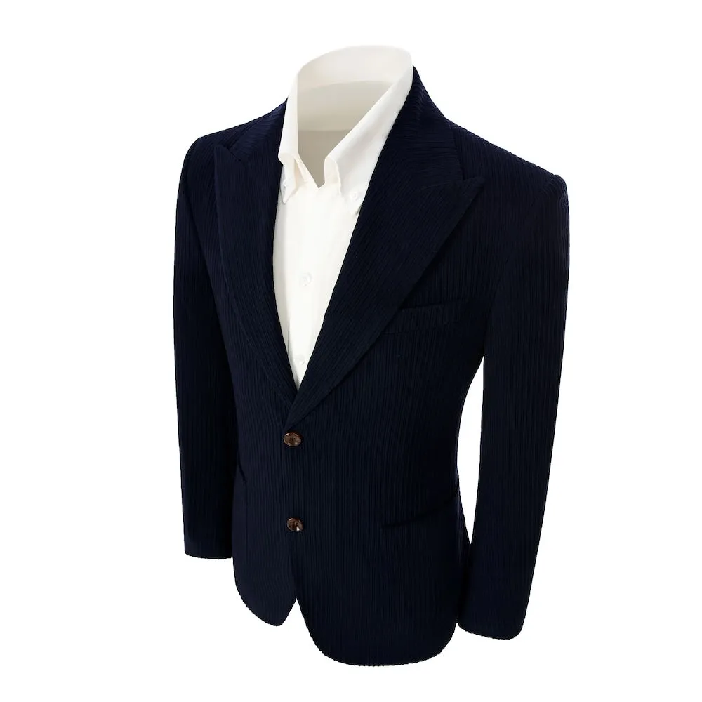 Winter Corduroy Peak Lapel 2 Pieces Men's Suits Jacket Pants 2786