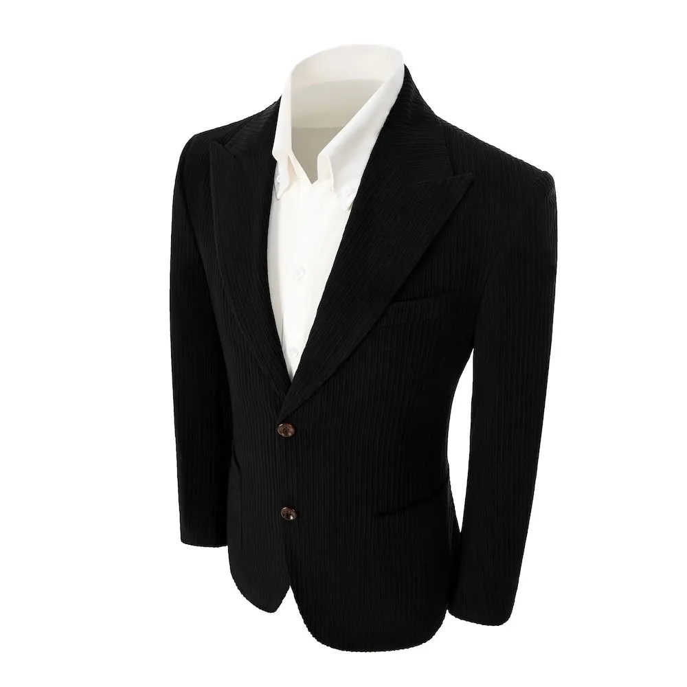 Winter Corduroy Peak Lapel 2 Pieces Men's Suits Jacket Pants 2786