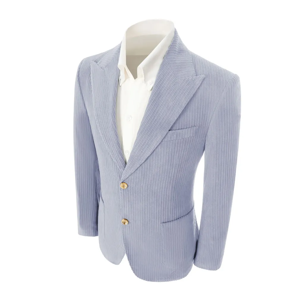 Winter Corduroy Peak Lapel 2 Pieces Men's Suits Jacket Pants 2786