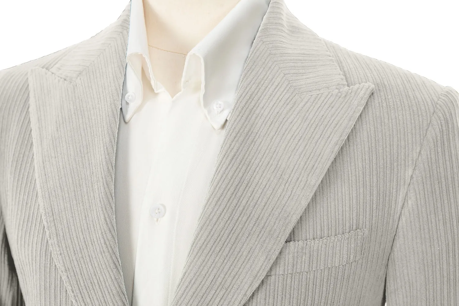 Winter Corduroy Peak Lapel 2 Pieces Men's Suits Jacket Pants 2786