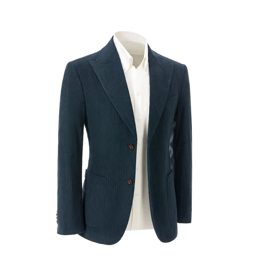 Winter Corduroy Peak Lapel 2 Pieces Men's Suits Jacket Pants 2786