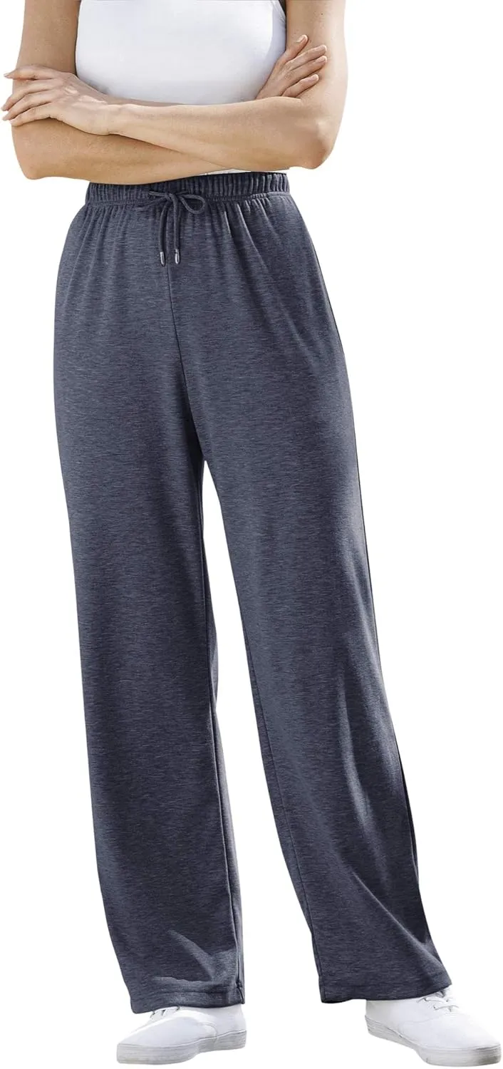 Woman Within Women's Plus Size Sport Knit Straight Leg Pant