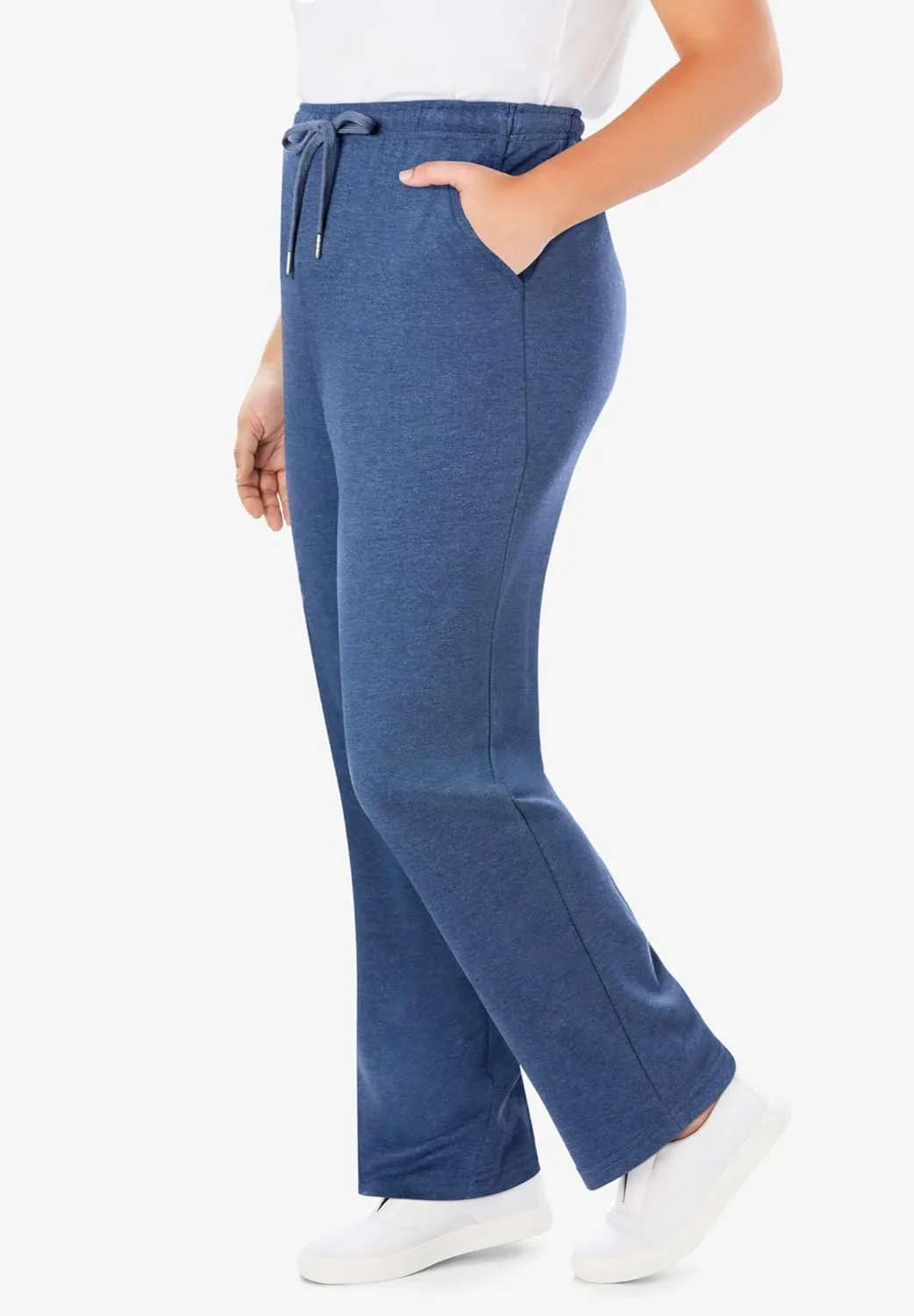 Woman Within Women's Plus Size Sport Knit Straight Leg Pant