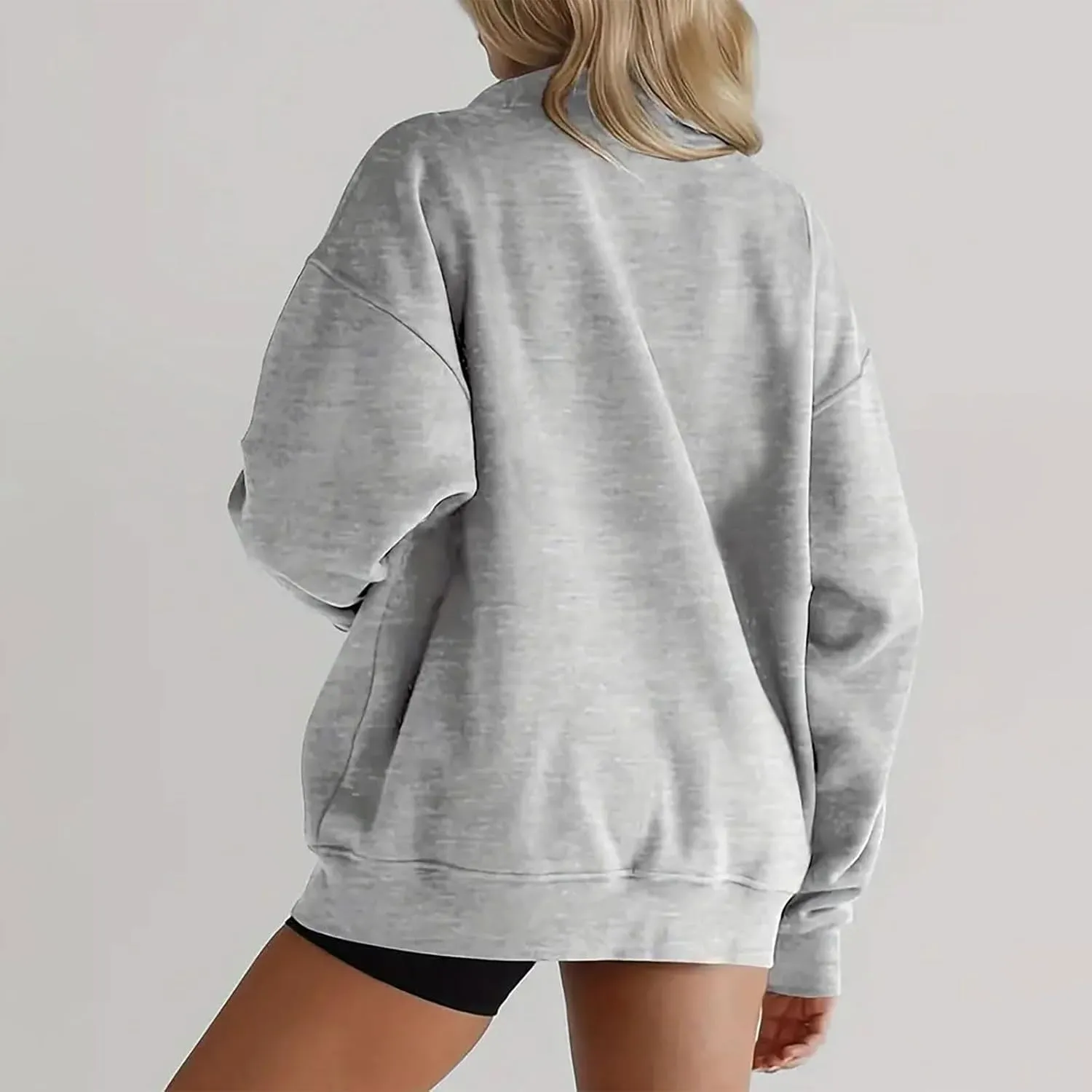 Women Fleece Half Zip Pullover Comfy Oversized Sweatshirt Trendy 1/4 Zip Up Hoodie Casual Fall Sweaters with Pockets