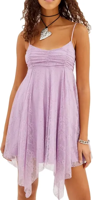 Women Floral Bodycon Mini Dress Y2k Sexy Fly Sleeve V Neck Ruffle Dress 2023 Summer Casual Dresses Sundress