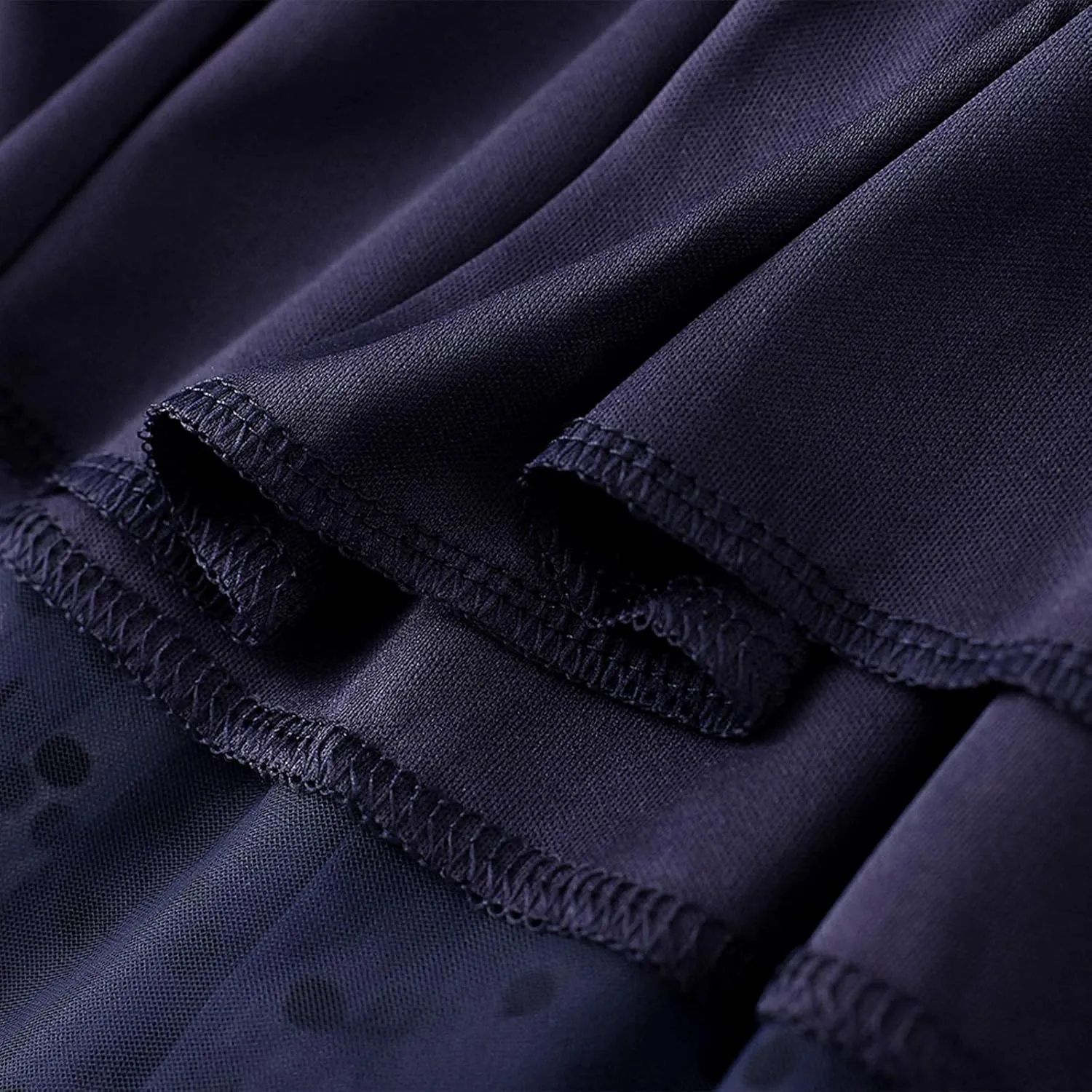Women Wave Point Yarn Skirt Elastic High Waist Pleated A-Line Midi Skirt Layered Polka Dot Tulle Tutu Skirt