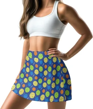 Women's Athletic Tennis Skorts with Pockets Built-in Shorts Golf Active Skirts for Sports Running Gym XS-3XL