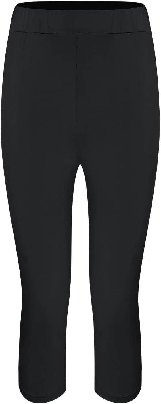 Women's Capri Yoga Pants Stretch High Waist Elastic Cropped Pants Resort Beach Leggings Casual Summer Pedal Pushers