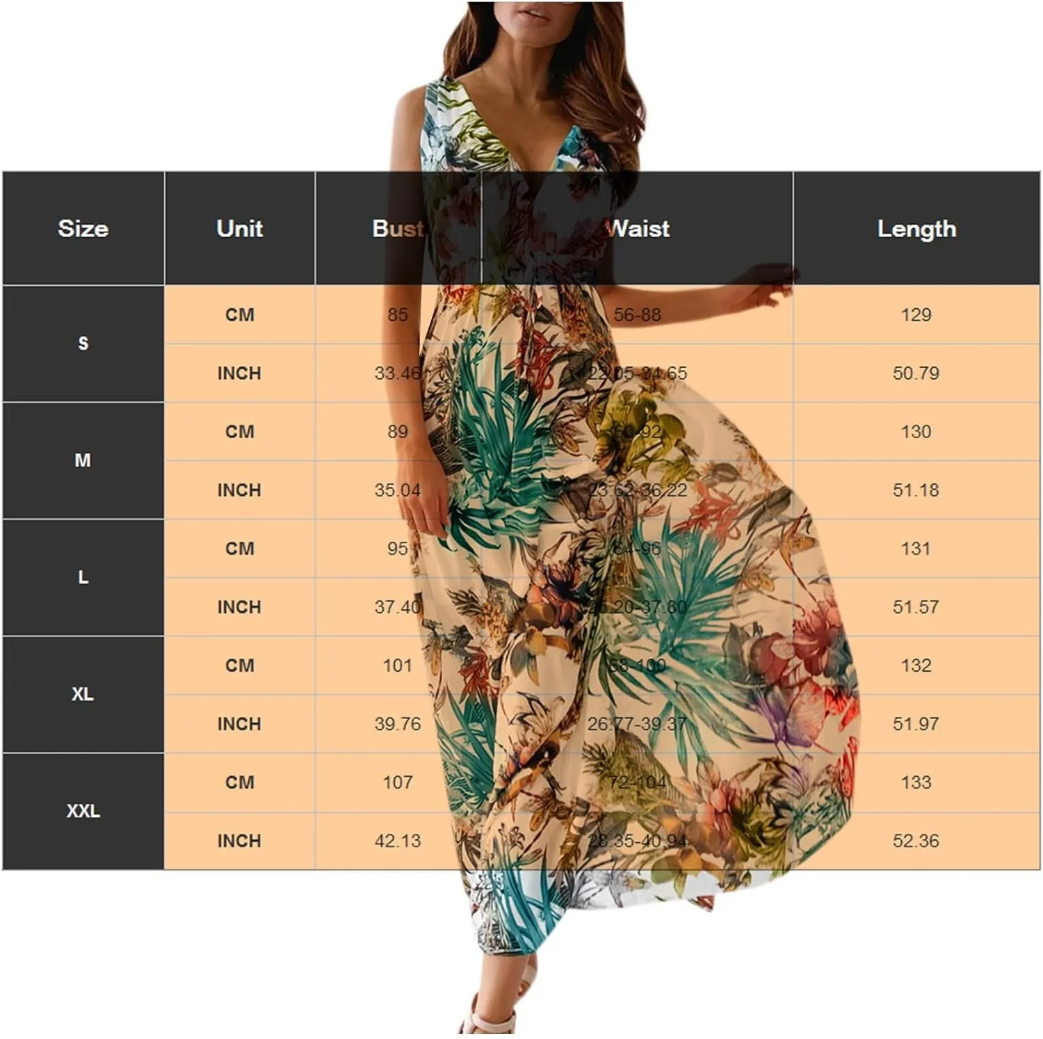 Women's Floral Long Maxi Dress Summer Spaghetti Strap Sleeveless Flowy Boho Wrap V Neck Beach Floor Length Dresses