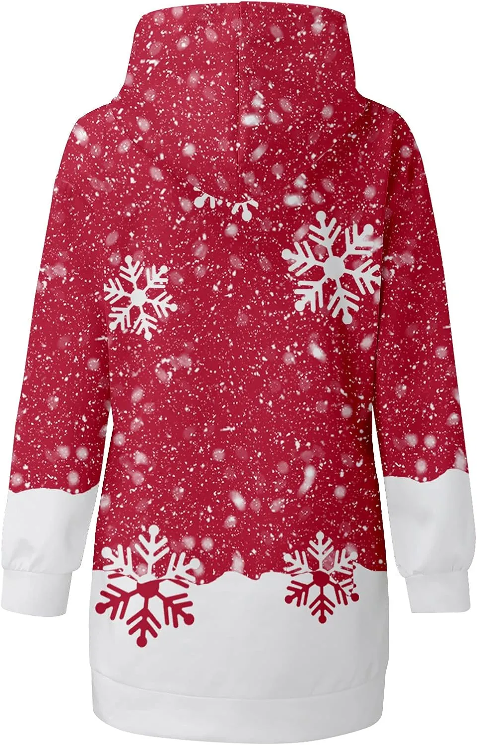 Women's Hoodies Sweatshirt Dresses Fashion Christmas Print Casual Loose Long Sleeve Pullover Jumper Plus Size