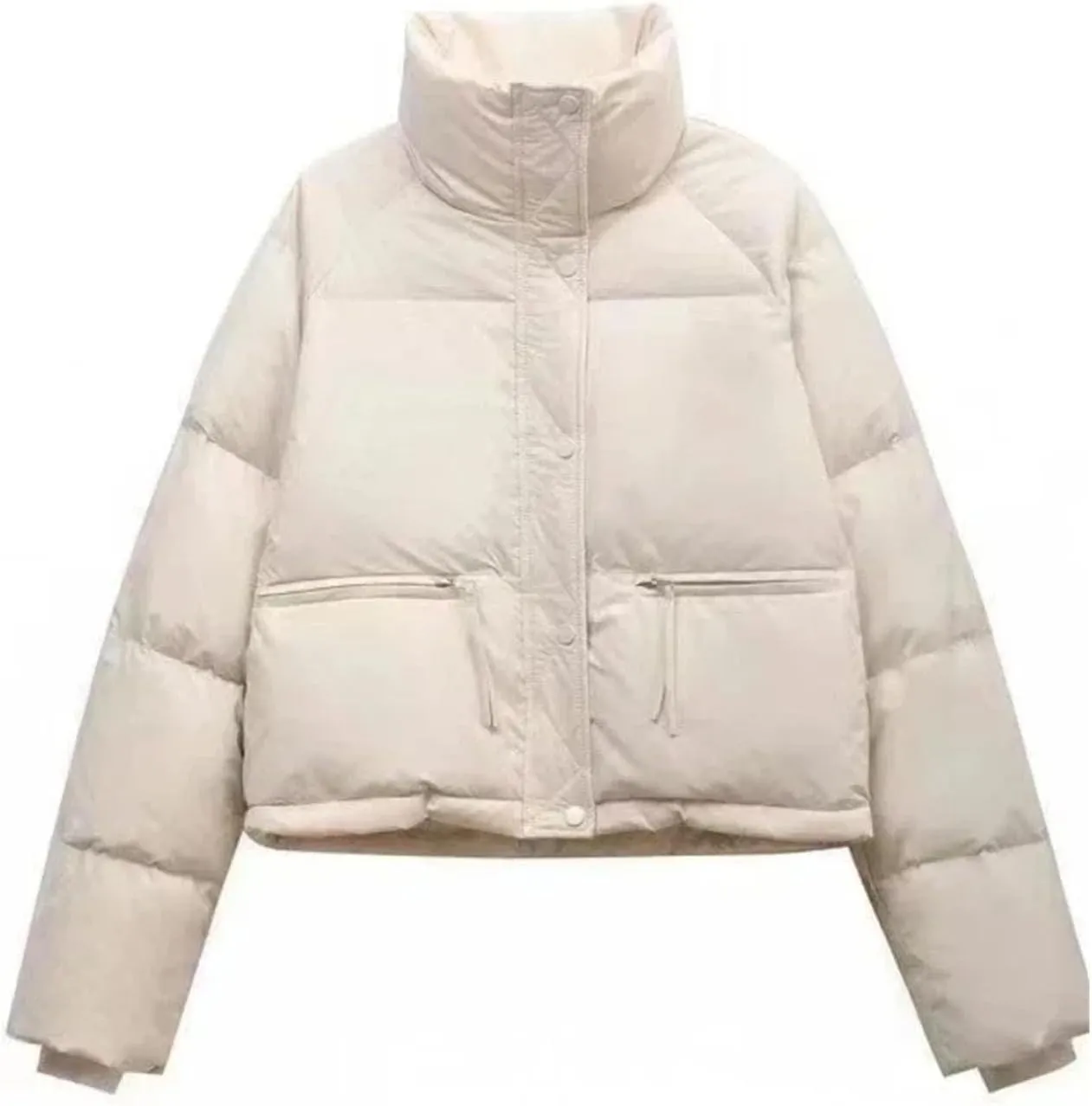 Women's Jacket in Cotton-padded Short Fashion Stand Collar Thicken Bread Jacket Coat Tops