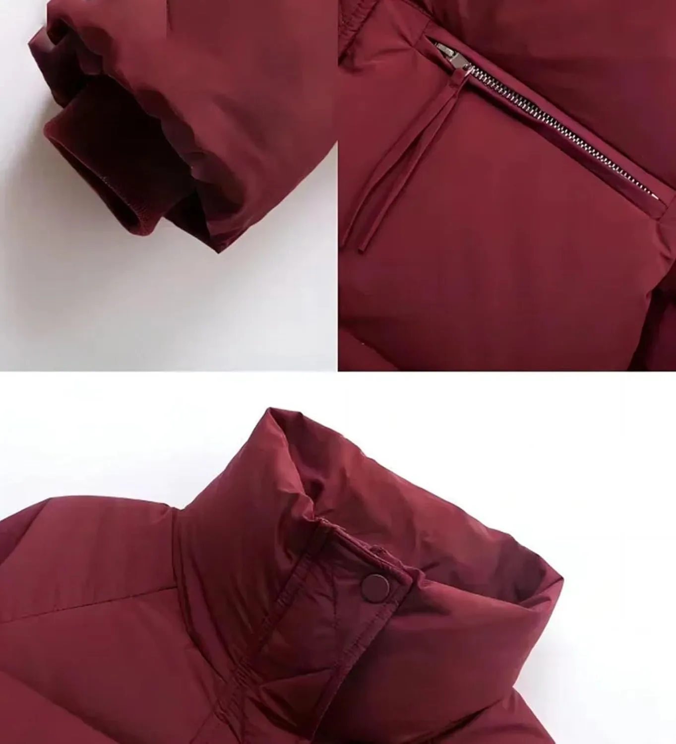 Women's Jacket in Cotton-padded Short Fashion Stand Collar Thicken Bread Jacket Coat Tops