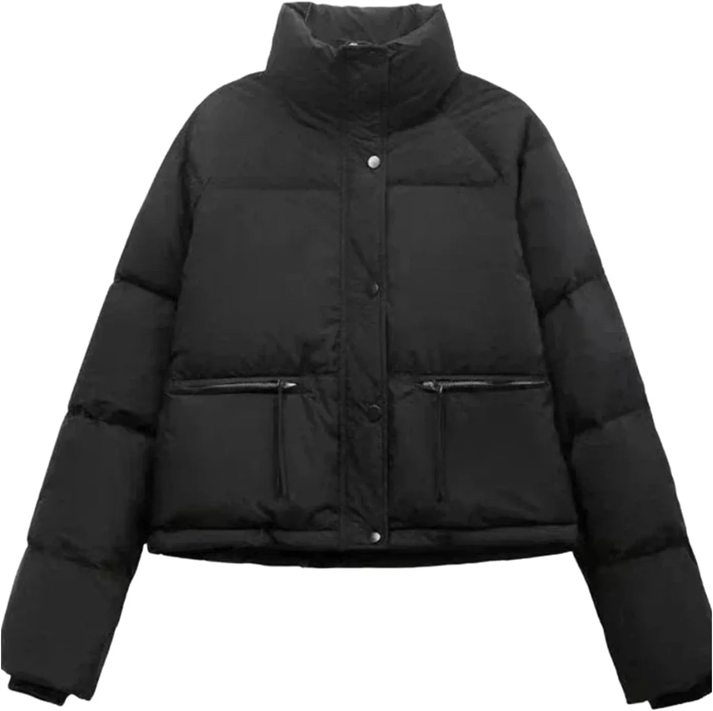 Women's Jacket in Cotton-padded Short Fashion Stand Collar Thicken Bread Jacket Coat Tops