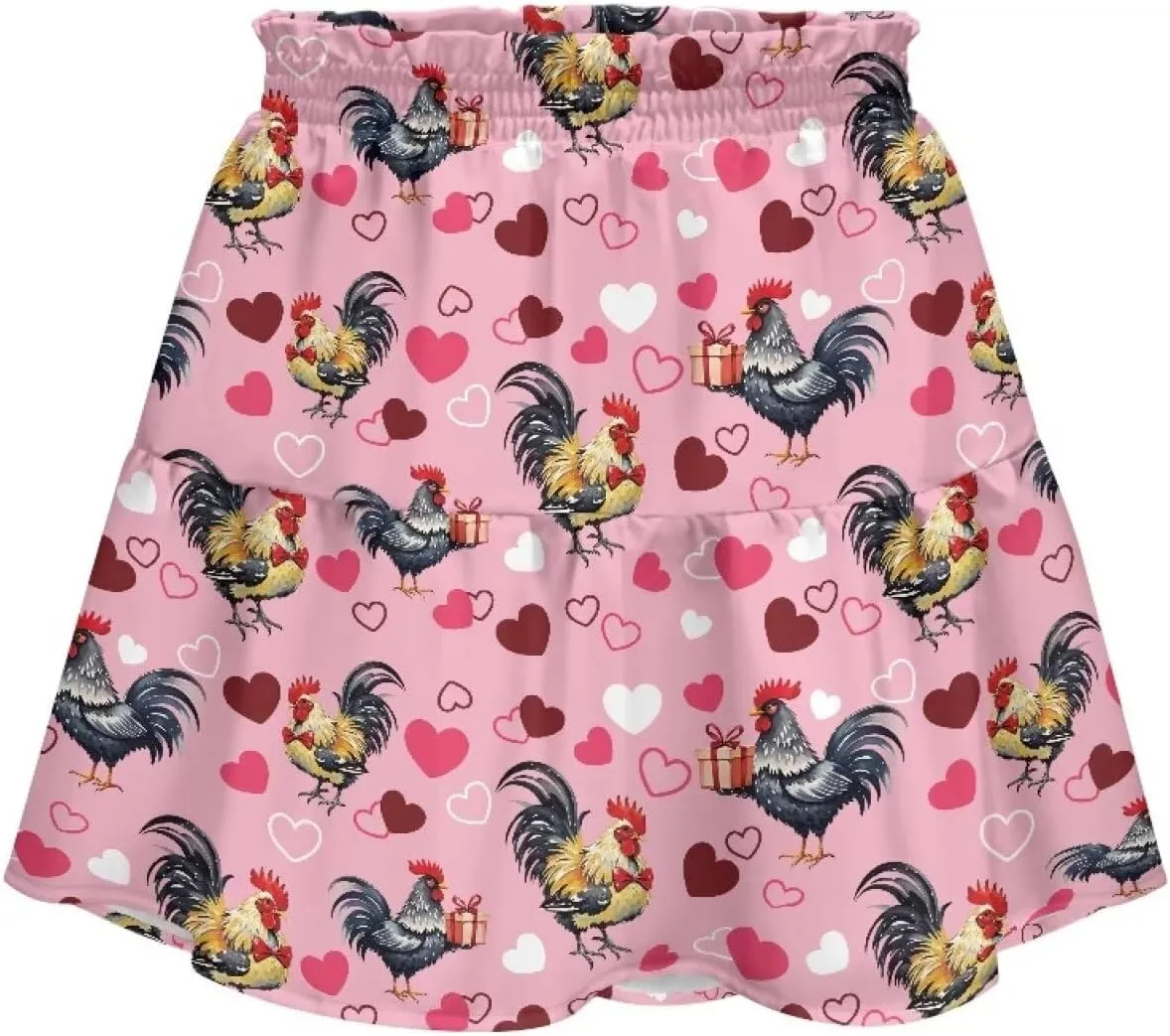 Women's Mini Skirt with Ruffle Hem Stretchy Flared High Waist A-Line Pleated Skirt Casual Loose Short Skirt XS-XL