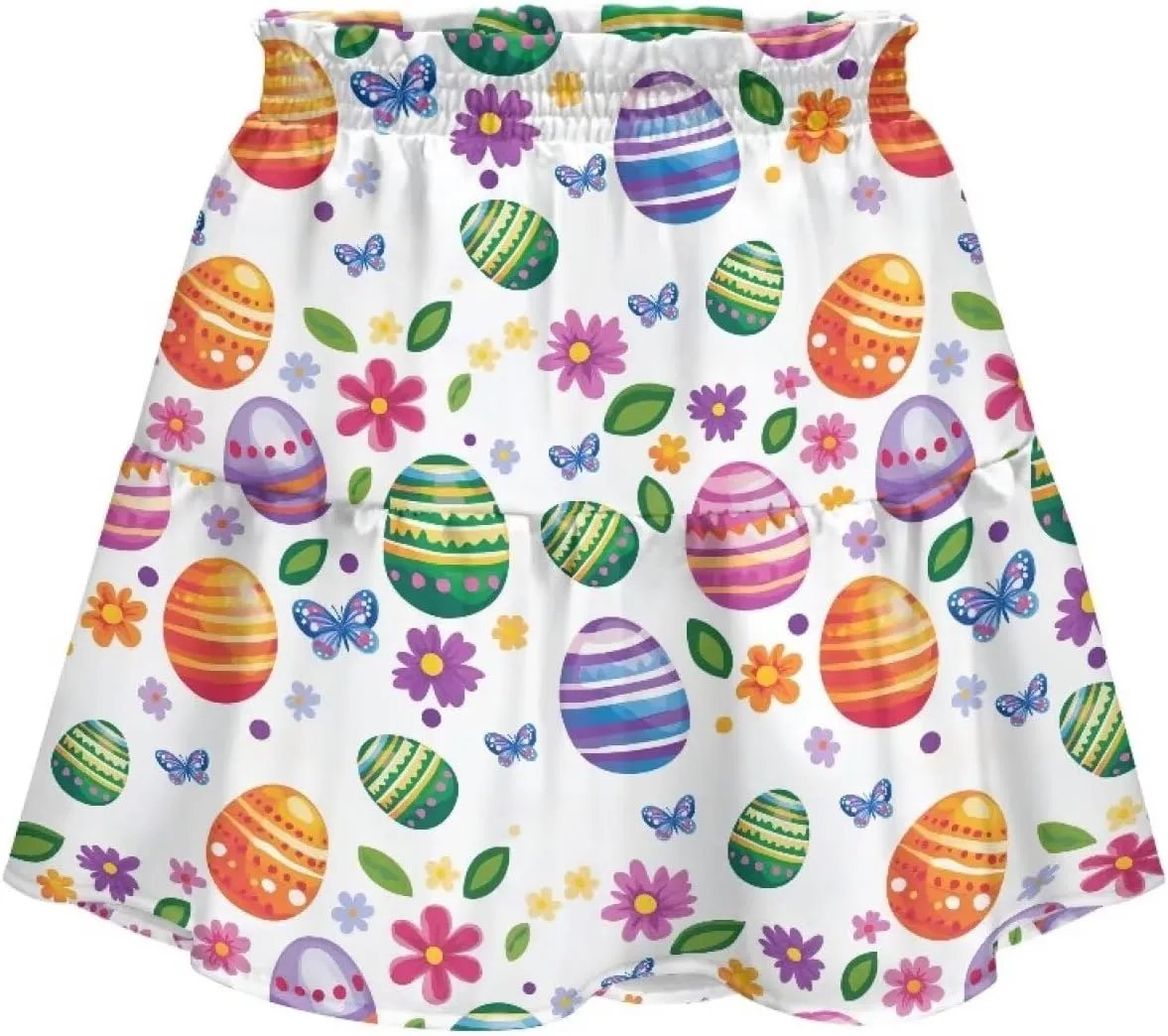 Women's Mini Skirt with Ruffle Hem Stretchy Flared High Waist A-Line Pleated Skirt Casual Loose Short Skirt XS-XL