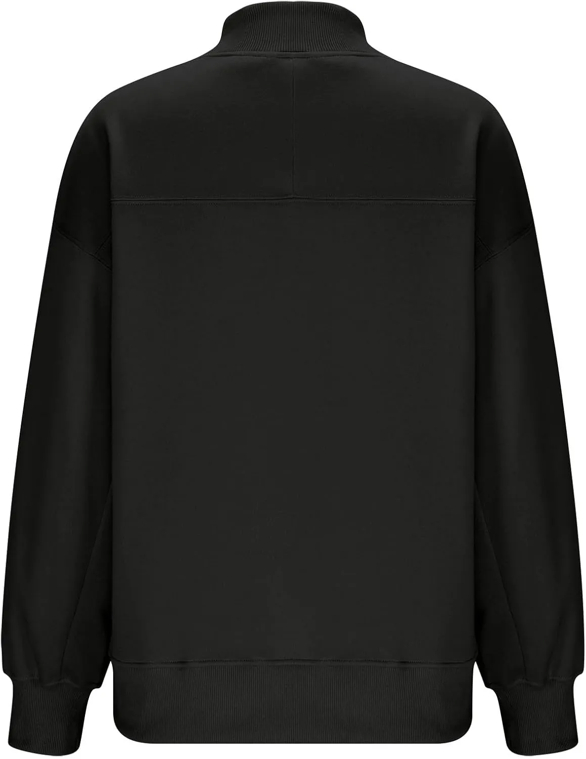 Womens Oversized Sweatshirt Solid Color Mock Neck Long Sleeve Loose Pullover Tops Fall Y2K Hoodies with Pockets