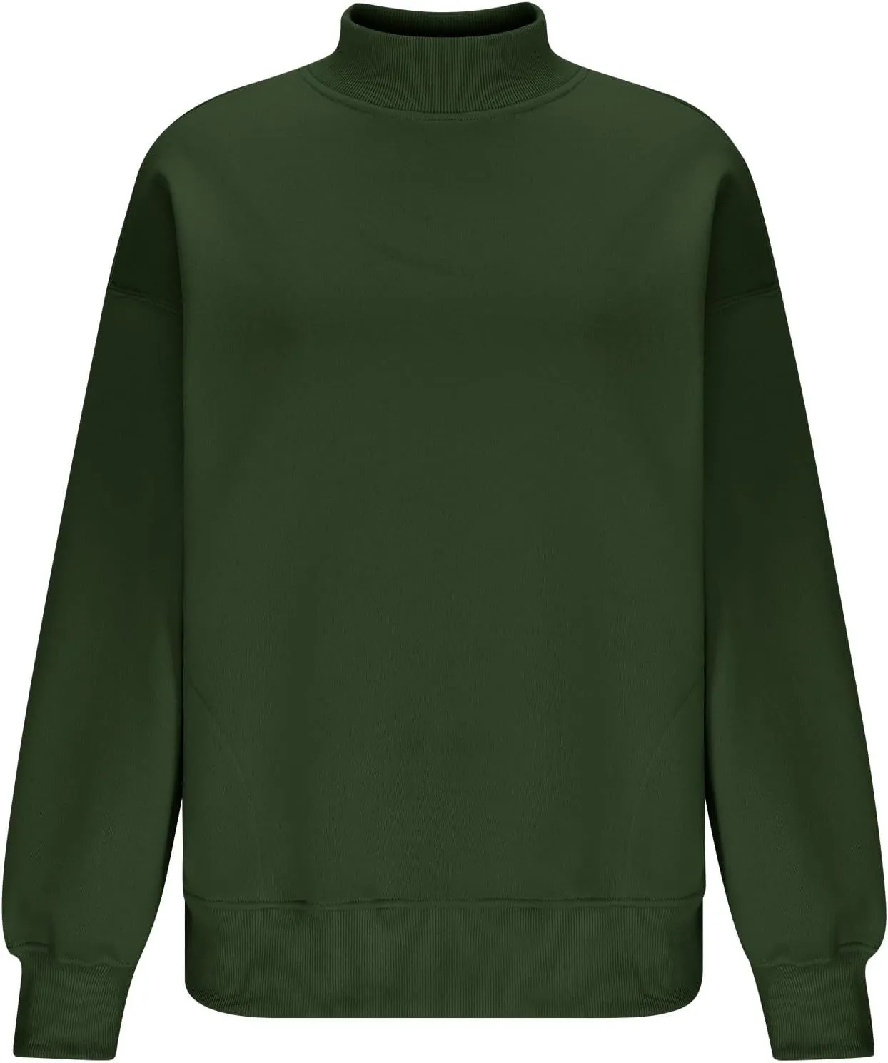 Womens Oversized Sweatshirt Solid Color Mock Neck Long Sleeve Loose Pullover Tops Fall Y2K Hoodies with Pockets
