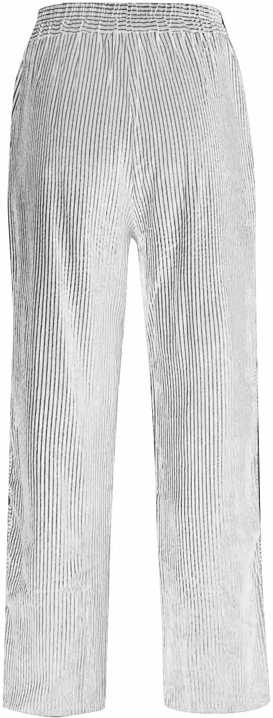 Women's Pants, Linen Straight Leg Peasant Pants Casual Side Button Loose Striped