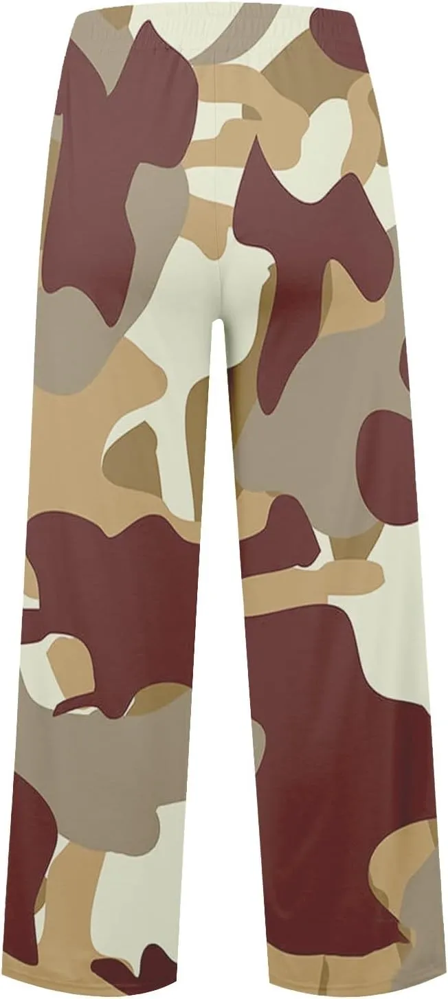 Women's Pants, Straight Leg High Waisted Pants Cotton Linen Wide Palazzo Sweatpants
