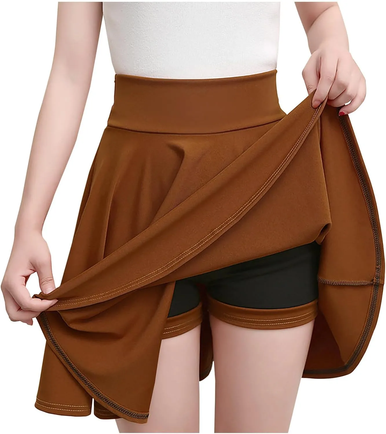 Women's Pleated Mini Skirts Built in Shorts Tummy Control high Waisted a-line Skirts Teen Girls Tennis Golf Skorts