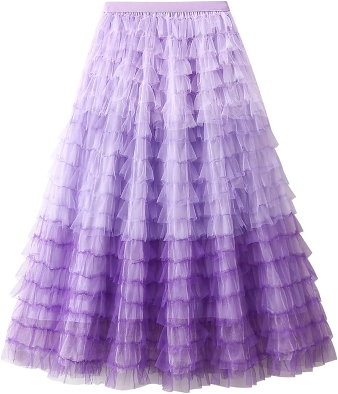 Women's Ruffles Tulle Skirt Fairy Pleated High Waist Maxi Mesh Skirt Long Tutu Party Skirt
