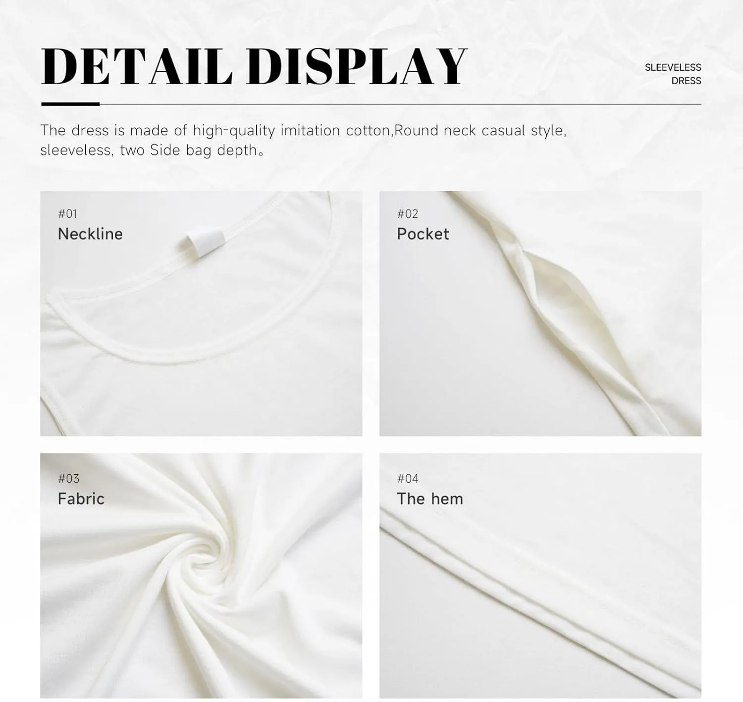 Womens Sleeveless Dress A-Line Flare Tank Dress Loose Sun Dresses Summer Flowy Swing Sundress Round Neck Outfit