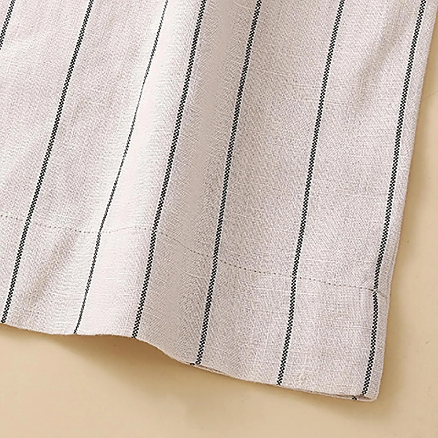 Womens Stripes Cotton Linen Pants, Summer Lightweight Boho Wide Leg High Waist Casual Lounge Trousers with Pockets New
