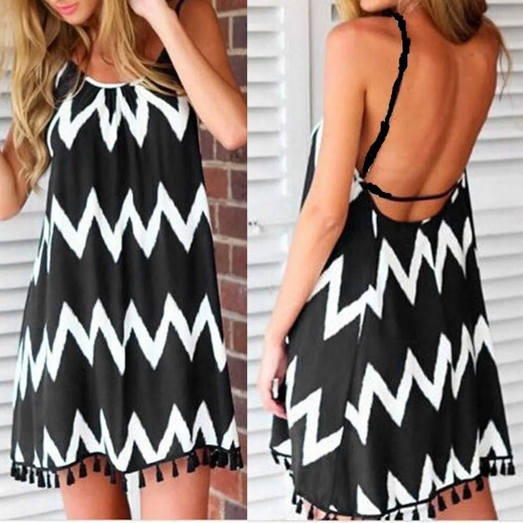 Women's Summer Sleeveless Knotted Boho Floral Print V-Neck Tank Dress Spaghetti Strap Beach Flowy Midi Sun Dresses