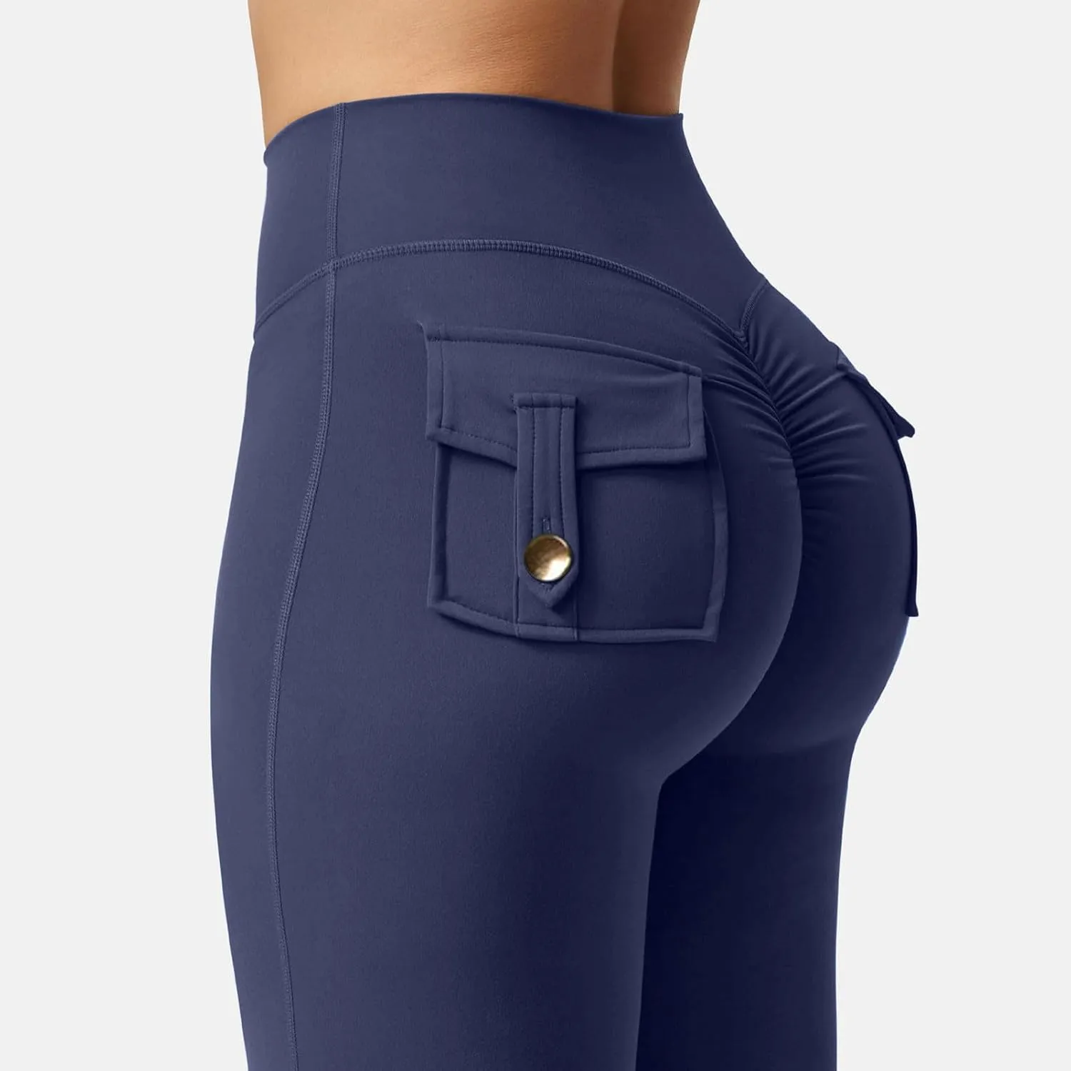 Women's Wide Leg Flare Pants High Waist Running Joggers Trendy Lounge Baggy Trousers with Pockets