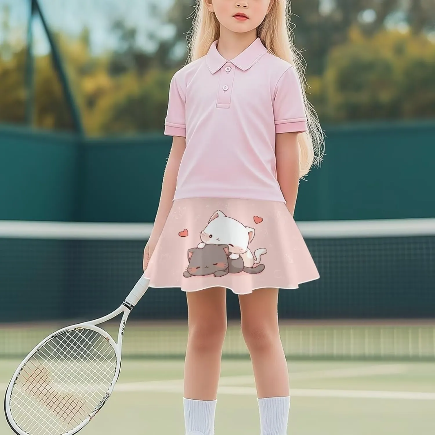 Xpyiqun Tennis Skorts for Girls 5-14 Pleated Athletic Skirt Mini Skirts Summer Quick Dry