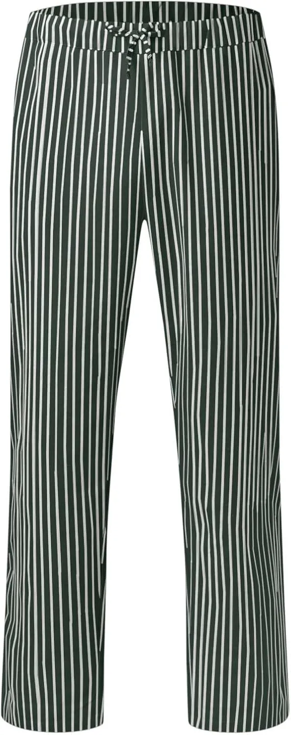 Ymosrh Men's Pants Casual Pants Striped Drawstring Loose Fit Pants Lounge, M-2XL
