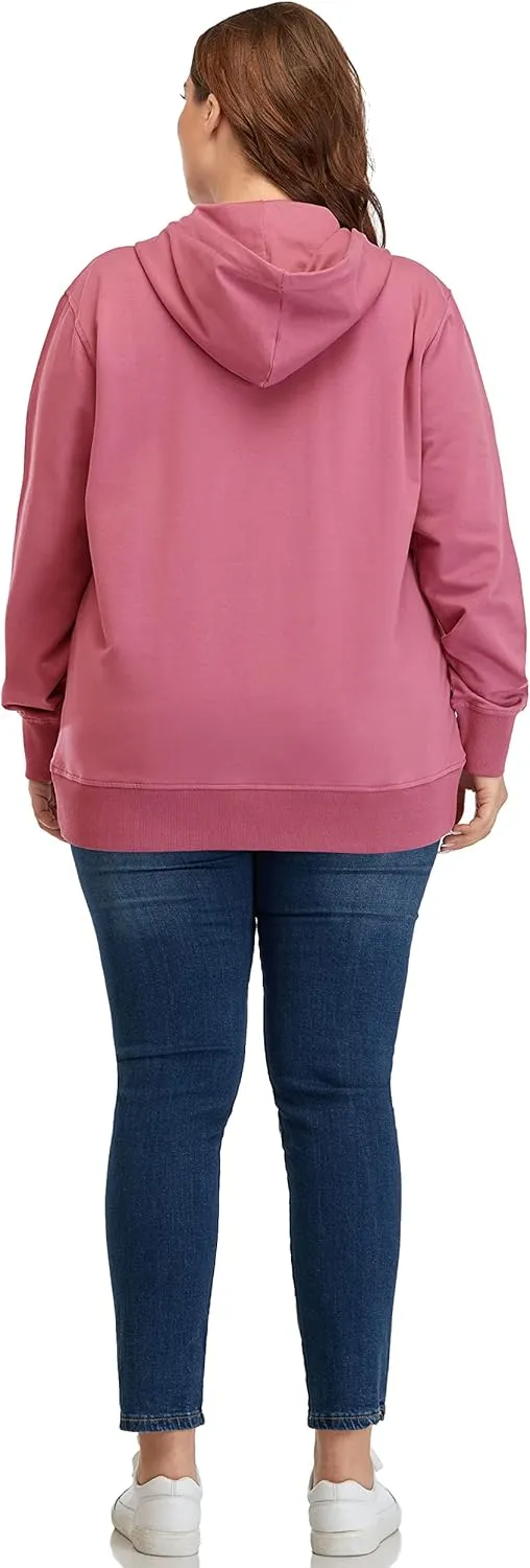 ZERDOCEAN Women's Plus Size Full Zip-Up Hoodie Jacket Cotton Sweatshirt